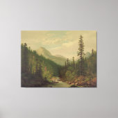  Mountain scene, 2 men, 1 fishing Canvas Afdruk (Voorkant)
