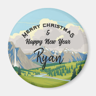 Mountain Scene Country Add a Name Magneet