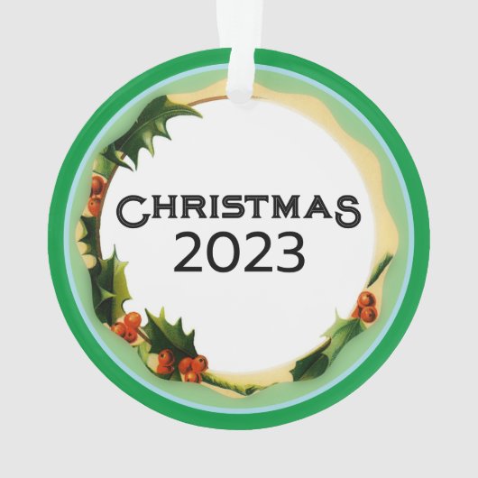 Mountain Scene Country Reversible Een naam toevoeg Ornament (achterkant)