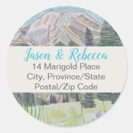 Mountain Scene Envelope Fold Address Label (20)
