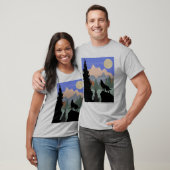 Mountain Scene Howling Wolf T-shirt (Unisex)