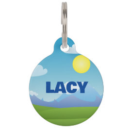 Mountain Scene Round Pet Tag Huisdierpenning