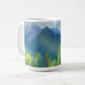 Mountain Scene Schilderen Gelukkige Verjaardag Pap Koffiemok (Voorkant links)