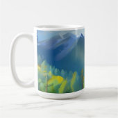 Mountain Scene Schilderen Gelukkige Verjaardag Pap Koffiemok (Links)