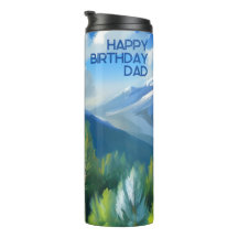 Mountain Scene Schilderen Gelukkige Verjaardag Pap