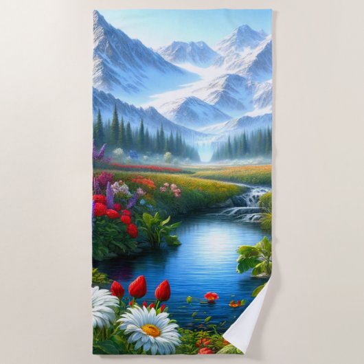 Mountain Scene Strandlaken (Voorkant)