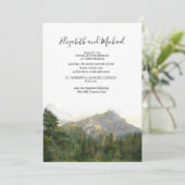 Mountain Scene Wedding Invitation Kaart (Staand voorkant)