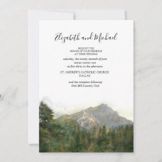 Mountain Scene Wedding Invitation Kaart