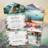 Mountain Scene Wedding (met enveloppen) All In One Uitnodiging