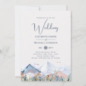 Mountain Scene Winter bruiloft uitnodiging (Voorkant)