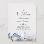 Mountain Scene Winter bruiloft uitnodiging (Voorkant / Achterkant)