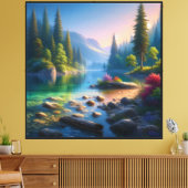 Mountain Serenity - Canvas Afdruk (Insitu (Woonkamer))