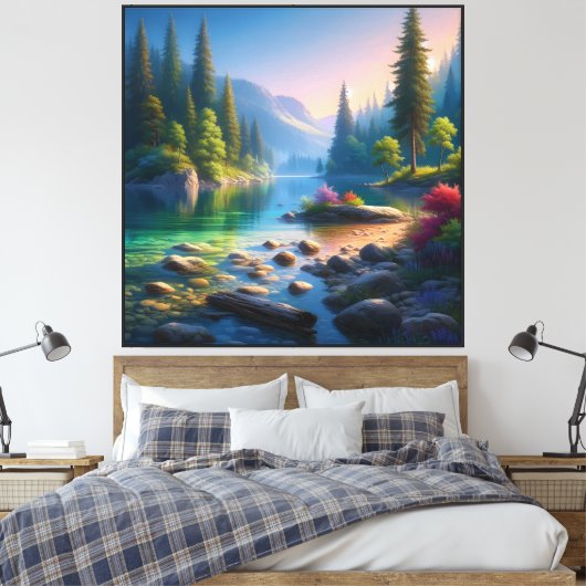 Mountain Serenity - Canvas Afdruk (Insitu (Slaapkamer))