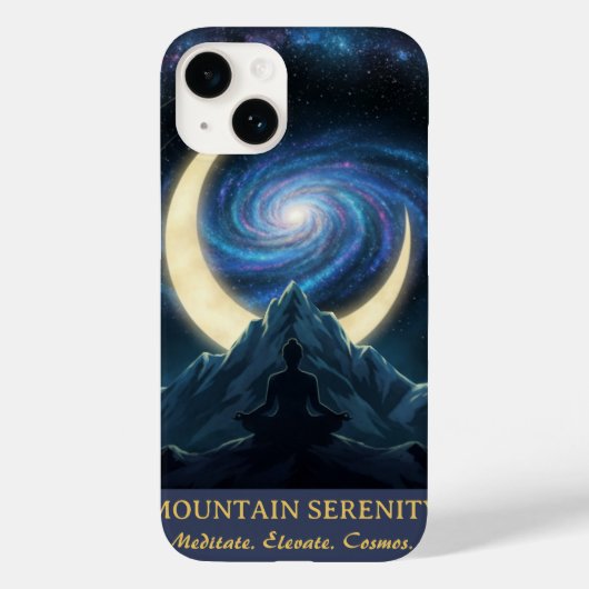 Mountain Serenity Cosmic Meditation, Crescent Moon Case-Mate iPhone Case (Achterkant)