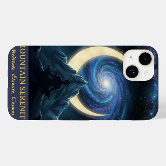 Mountain Serenity Cosmic Meditation, Crescent Moon Case-Mate iPhone Case (Achterkant (horizontaal))