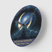 Mountain Serenity Cosmic Meditation, Crescent Moon Ronde Klok (Hoek)