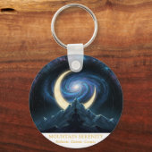 Mountain Serenity Cosmic Meditation, Crescent Moon Sleutelhanger (Achterkant)