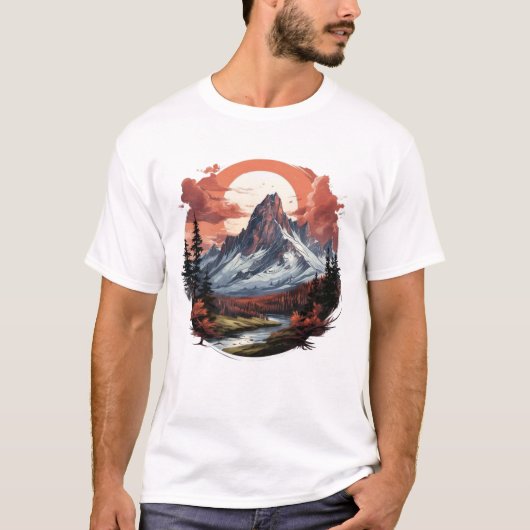 Mountain Serenity - Omarm het avontuur T-shirt (Voorkant)
