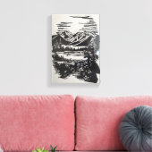 Mountain Side Hand Painted by Mark Elsen Canvas Afdruk (Insitu (Woonkamer))