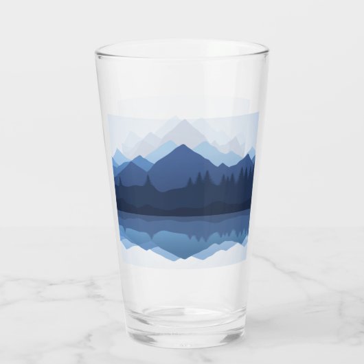 Mountain Silhouette Design Drink glas (Achterkant)