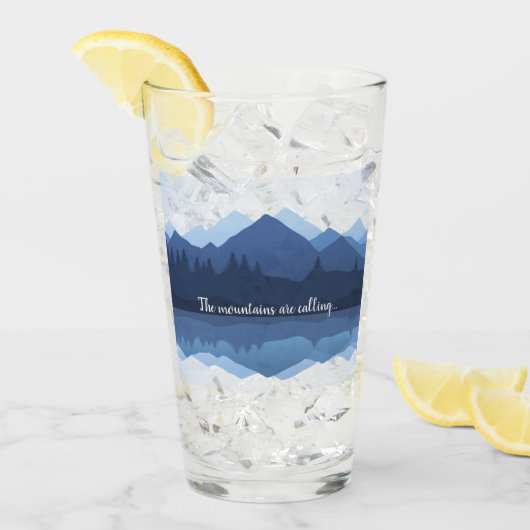 Mountain Silhouette Design Drink glas (Voorkant ijs)
