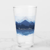 Mountain Silhouette Design Drink glas (Voorkant)