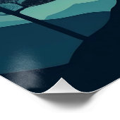 Mountain Silhouette met Sunrise Art Perfect Poster (Hoek)