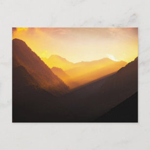 Mountain Silhouettes Sunset Beauful Natuur Briefkaart