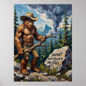 Mountain Skeptic: Bigfoot's Woodland Wisdom Poster (Voorkant)