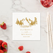 Mountain Sketch Personalized Wedding Servet (Insitu)