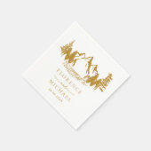 Mountain Sketch Personalized Wedding Servet (Hoek)