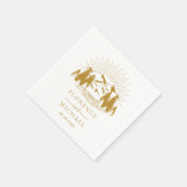 Mountain Sketch Personalized Wedding Servet (Hoek)