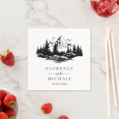 Mountain Sketch Personalized Wedding Servet (Insitu)