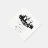 Mountain Sketch Personalized Wedding Servet (Hoek)