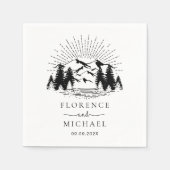 Mountain Sketch Personalized Wedding Servet (Voorkant)
