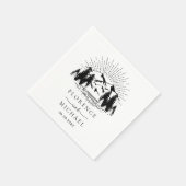 Mountain Sketch Personalized Wedding Servet (Hoek)