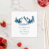 Mountain Sketch Personalized Wedding Servet (Insitu)