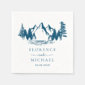 Mountain Sketch Personalized Wedding Servet (Voorkant)