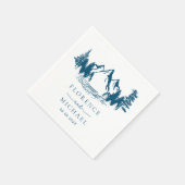 Mountain Sketch Personalized Wedding Servet (Hoek)