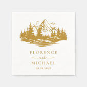 Mountain Sketch Personalized Wedding Servet (Voorkant)