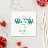Mountain Sketch Personalized Wedding Servet (Insitu)
