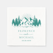 Mountain Sketch Personalized Wedding Servet (Voorkant)