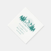 Mountain Sketch Personalized Wedding Servet (Hoek)