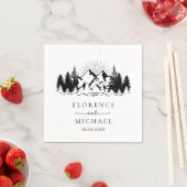 Mountain Sketch Personalized Wedding Servet (Insitu)