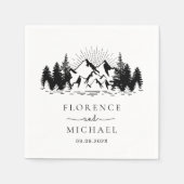 Mountain Sketch Personalized Wedding Servet (Voorkant)
