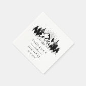 Mountain Sketch Personalized Wedding Servet (Hoek)