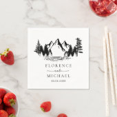 Mountain Sketch Personalized Wedding Servet (Insitu)