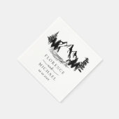 Mountain Sketch Personalized Wedding Servet (Hoek)