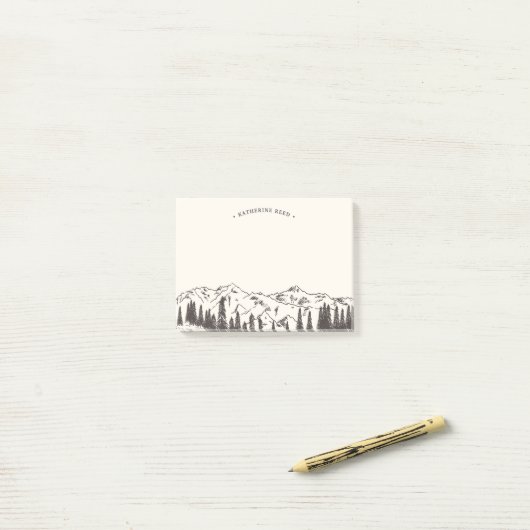 Mountain Sketch, persoonlijk Post-it® Notes (Op bureau)
