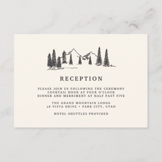 Mountain Sketch Reception Kaart (Voorkant)